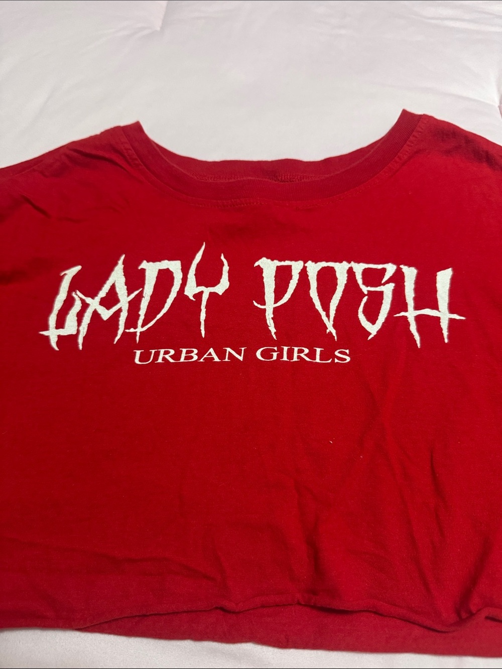 Urban Girls Red Graphic Cropped Tee